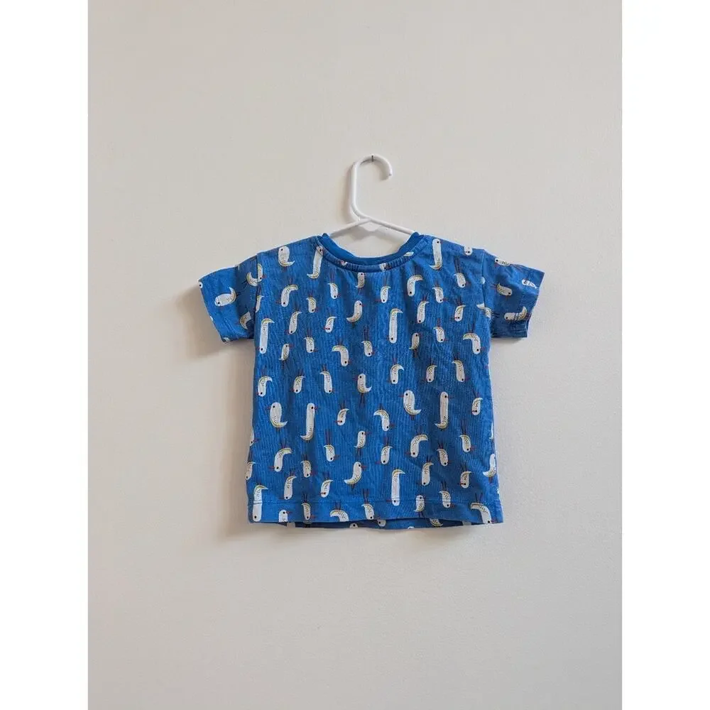 Hanna Andersson T-shirt 18-24m Boys Blue Bird Short Sleeve